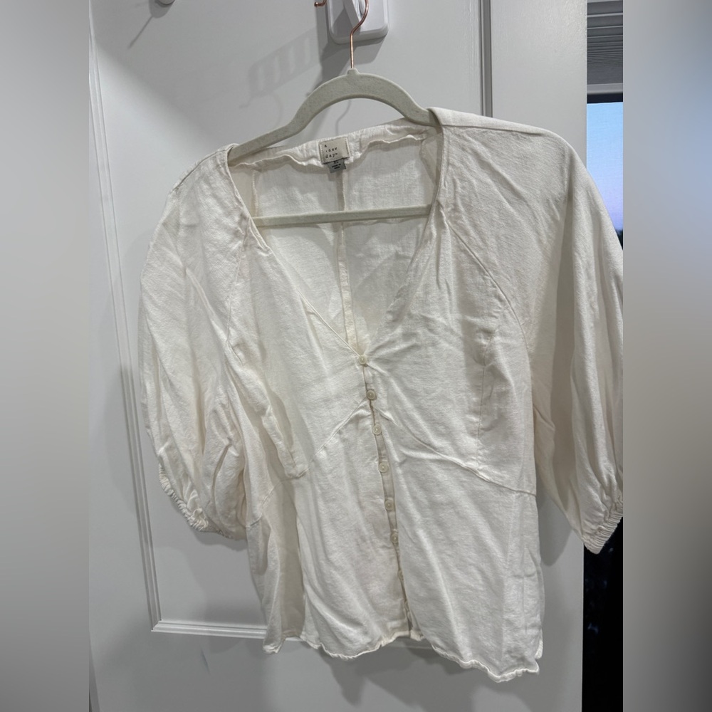 a new day Cream Blouse